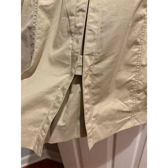 Banana Republic Women's S Beige Trench Coat‎ Double-Breasted Leather Belted